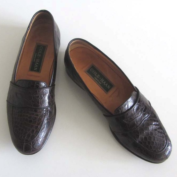 COLE HAAN Genuine Crocodile penny loafers 8 Italy